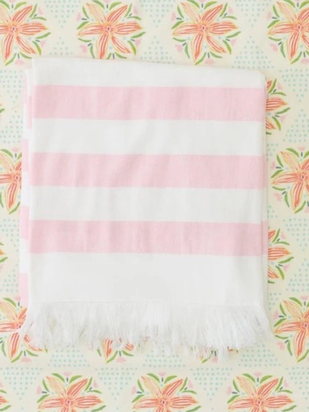 Weezie Packable Beach Towel Pink Punch Stripe